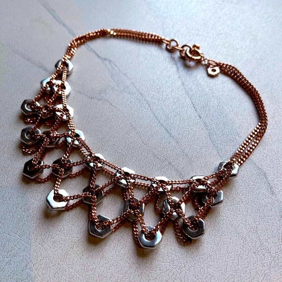 Marc by Marc Jacobs Bolts Bib Necklace Rose Gold - Picture 2 of 7